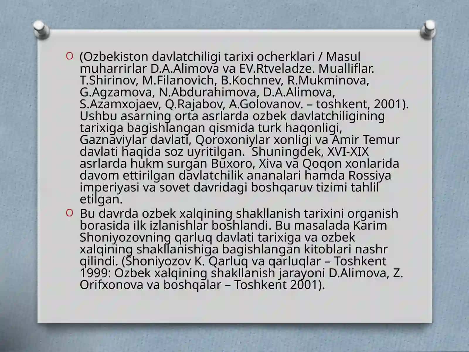 O’zbekiston davlatchiligi tarixi va uni o’rganishning dolzarb muammolari 4