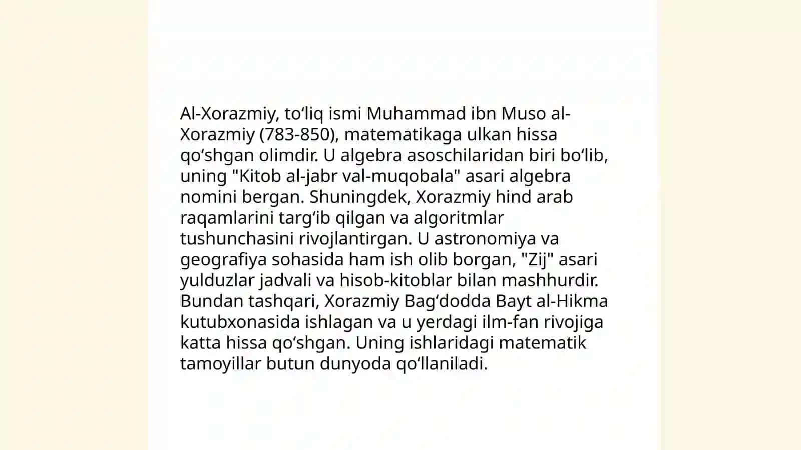 O‘zbekiston allomalarining islom ta’limoti va dunyoviy fanlarni rivojlantirishdagi tarixiy xizmatlari 4