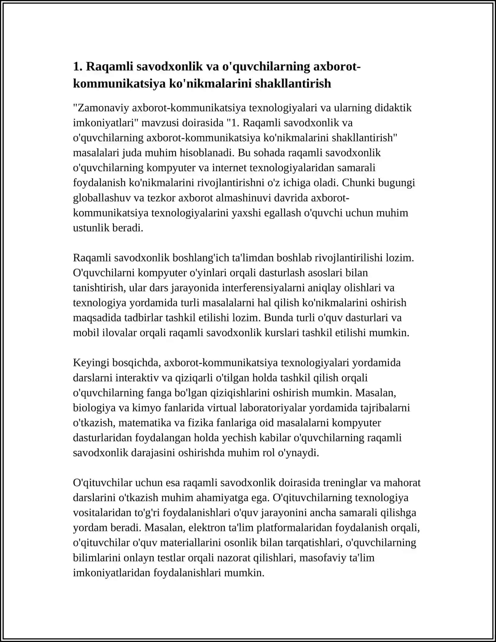 ZAMONAVIY AXBOROT-KOMMUNIKATSIYA TEXNOLOGIYALARI VA ULARNING DIDAKTIK IMKONIYATLARI 4