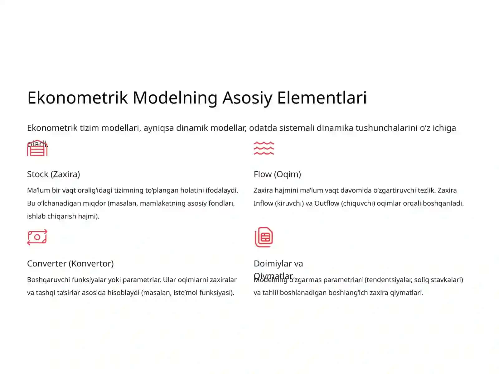 Tenglamalar Tizimi Ko‘rinishidagi Ekonometrik Model 4