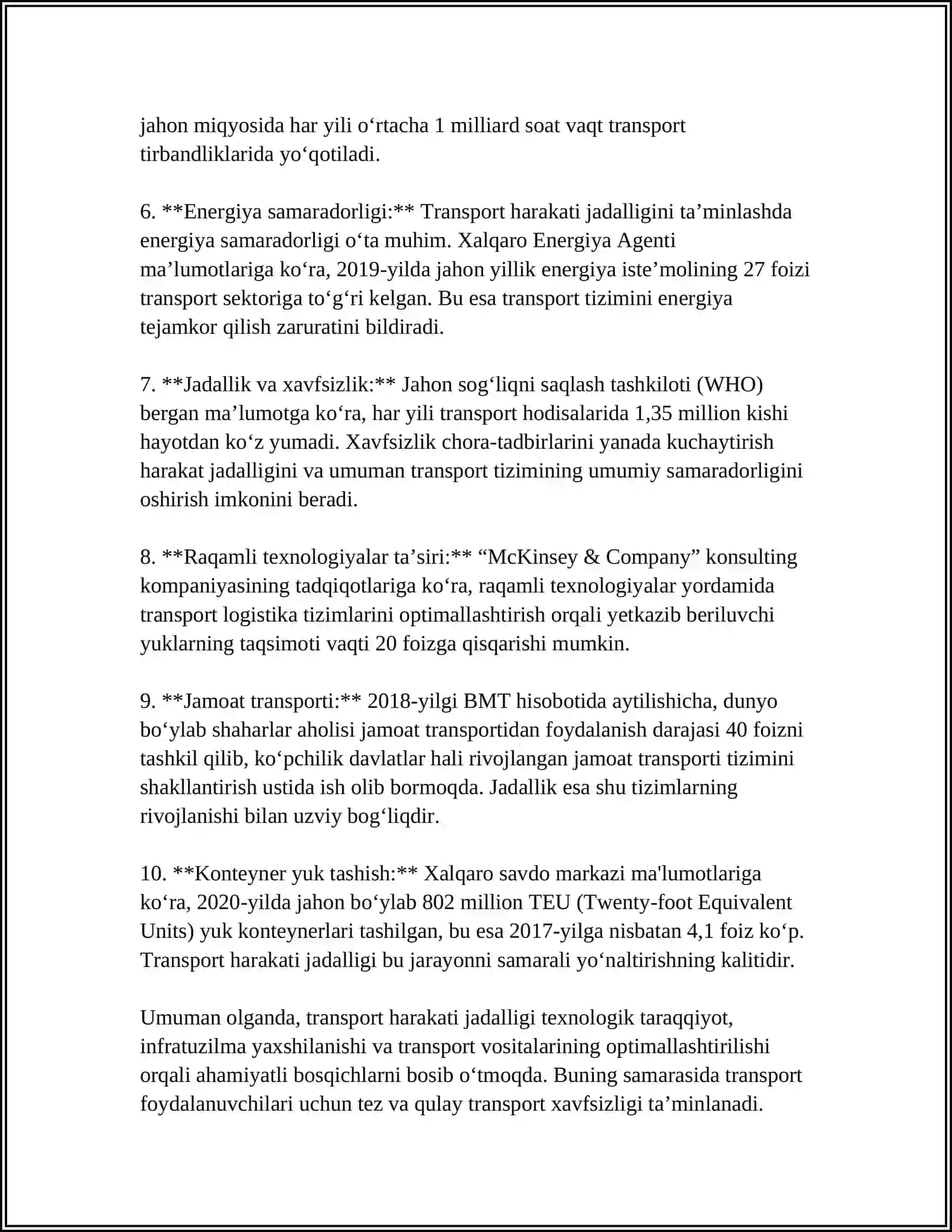 TRANSPORT OQIMINING XARAKAT JADALLIGI VA TRANSPORT ZICHLIG KO’RSATKICHLARINI ANIQLASH 4