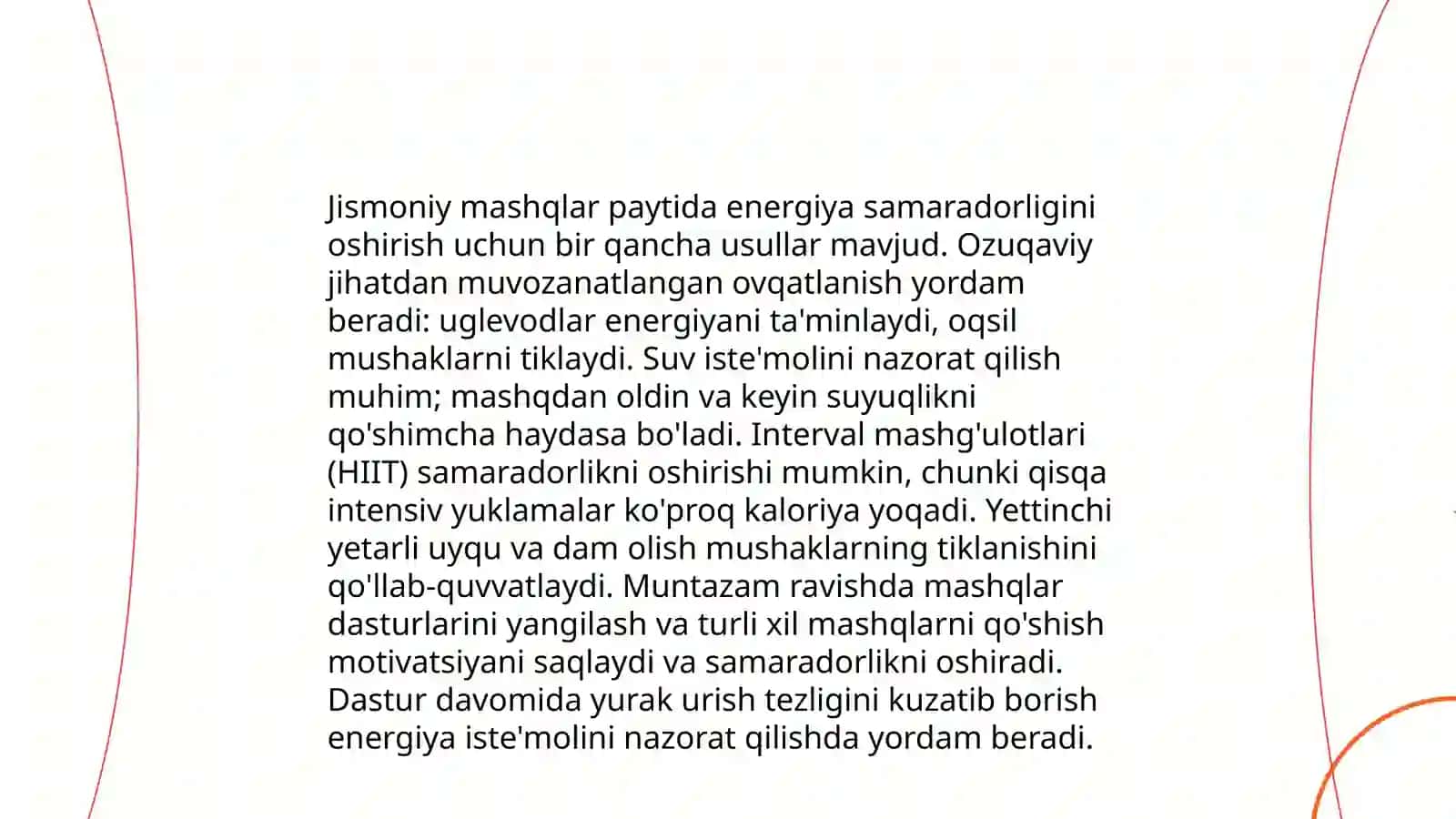 Sport texnikasi va jismoniy mashqlarni bajarishda energetik tejamkorlik koʻnikmasi egalash 4