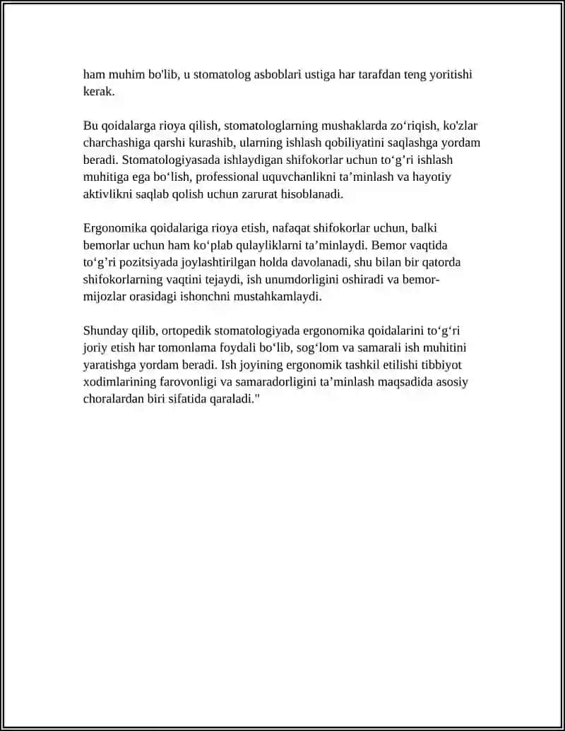 ORTOPEDIK STOMATOLOGIYADA ERGONOMIKA QOIDALARI 4