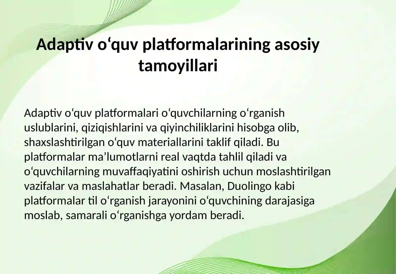 Uzluksiz ta’limda adaptiv o‘quv platformalarining samaradorligi 4