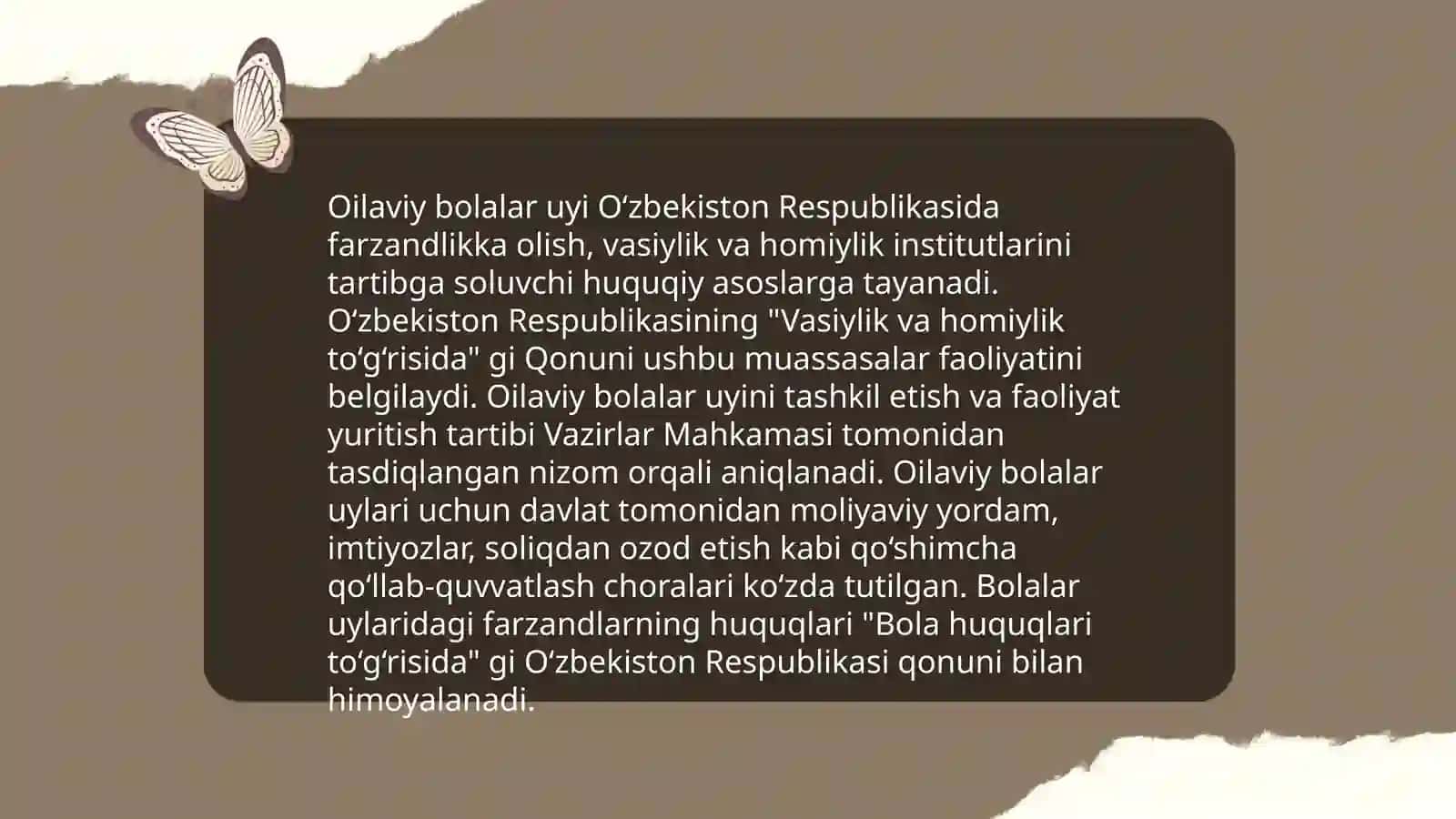O'zbekistonda Oilaviy Bolalar Uyining Tashkili 4