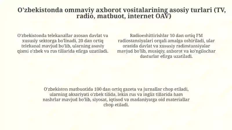Ommaviy axborot vositalarining rivojlanish tarixi va qonunchilik bazasi 4