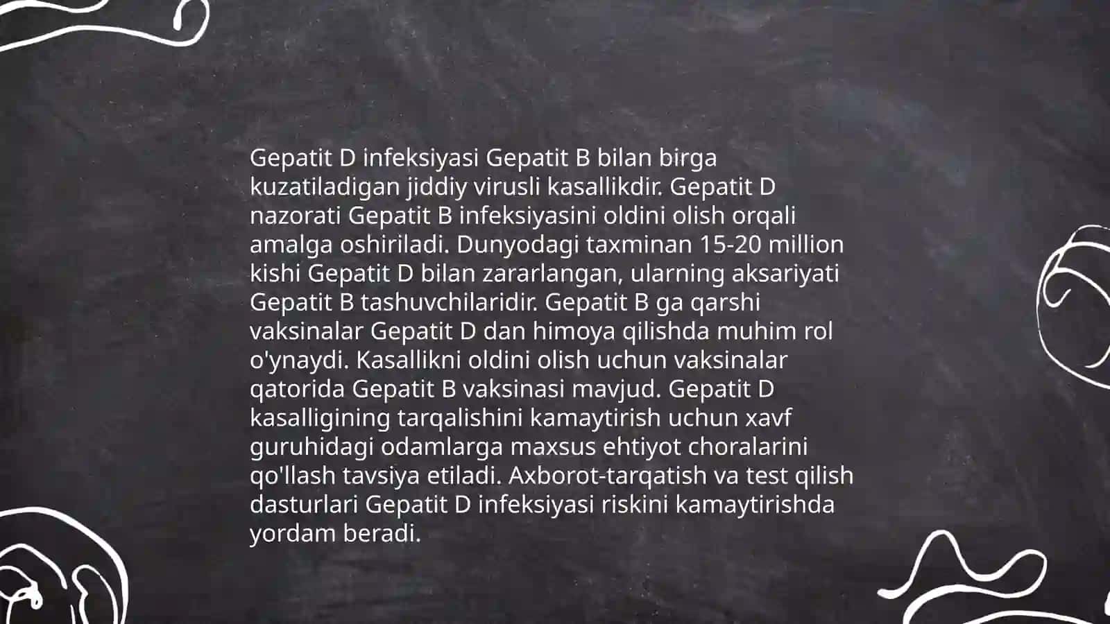 Parentral virusli gepatitlar. B, D kassaligida infeksion nazorat prinsplari. Gepatit C kasalligida infeksion nazorat prinsplari 4