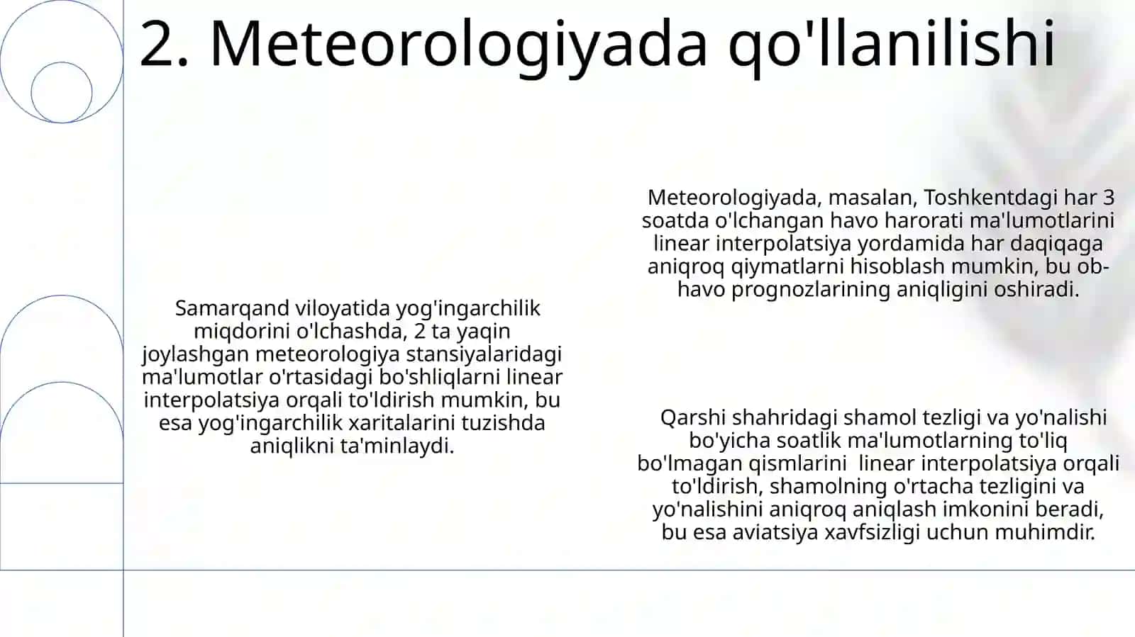 Chiziqli interpolyatsiya va uning amaliyotda qoʻllanishi 4