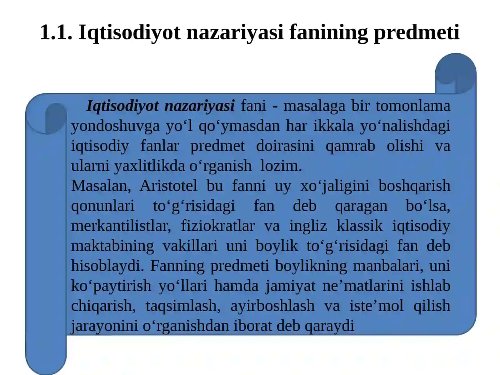 Iqtisodiyot nazariyasi Fanining Predmeti 4