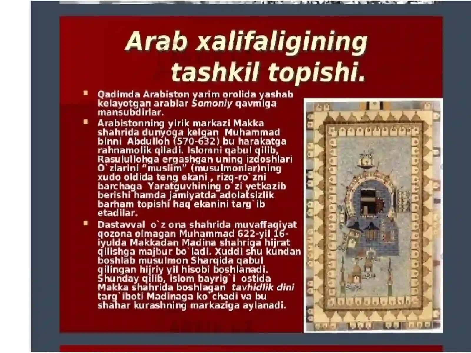 ILKÓRTA ASRLARDA SHARQ. ARAB XALIFALIGI 4