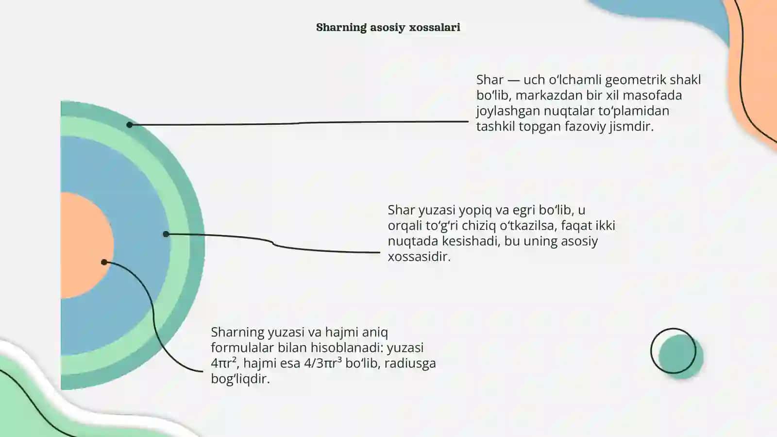 Shar va sfera tushunchasi 4