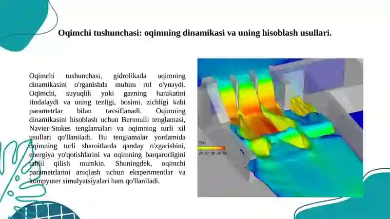 Oqimcha harakat haqida asosiy tushunchalar. Oqim chizig'i, oqim naychasi va oqimchi. 4