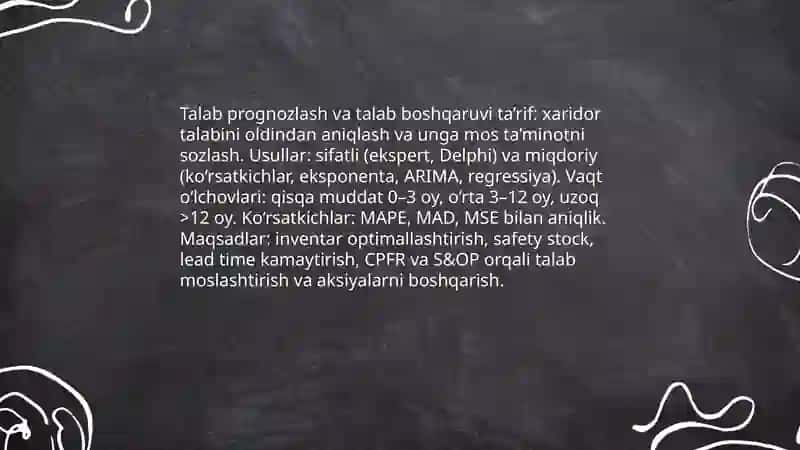 Taminot zanjirini boshqarish (SCM) va logistika 4