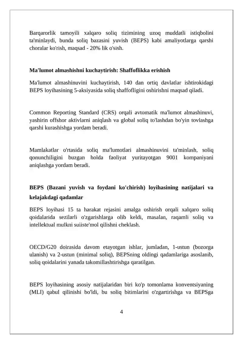 Xalqaro soliqqa tortishni tartiblashda strategik yondoshuv 4