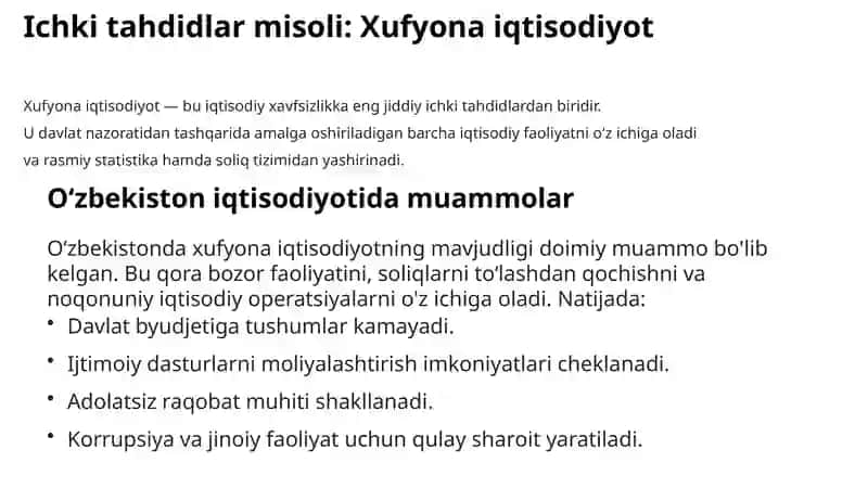 Iqtisodiy xavfsizlikka tahdidlar: tasnifi va baholash usullari 4