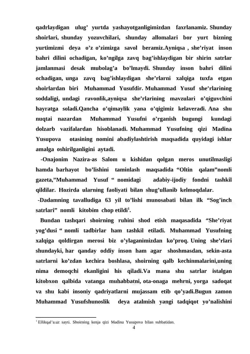 MUHAMMAD YUSUF SHE’RIYATIDA YOR VA OSHIQ OBRAZI 4