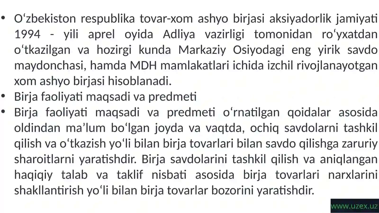 Respublika tovar xom-ashyo birjasining davlat xardlarini tashkil etish borasidagi vakolatlari va majburiyatlari 4