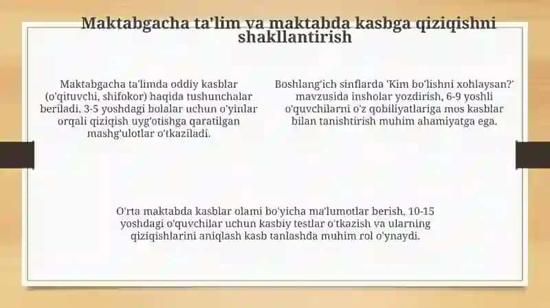 Kasbhunarga qiziqishni shakllantirish shakllari va vositalari 4