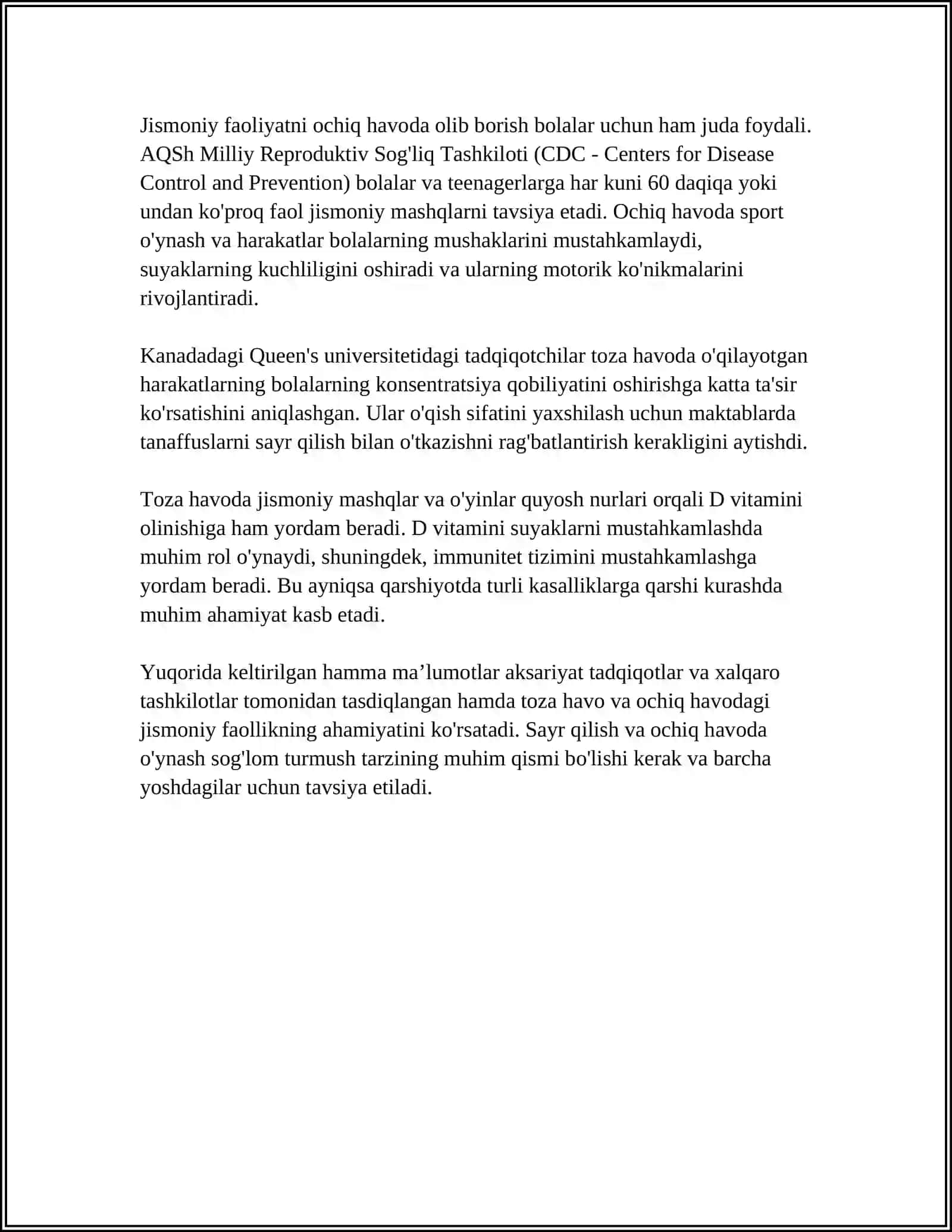 SOG'LOM BOLALARNI CHINIQTIRISH USULLARI 4