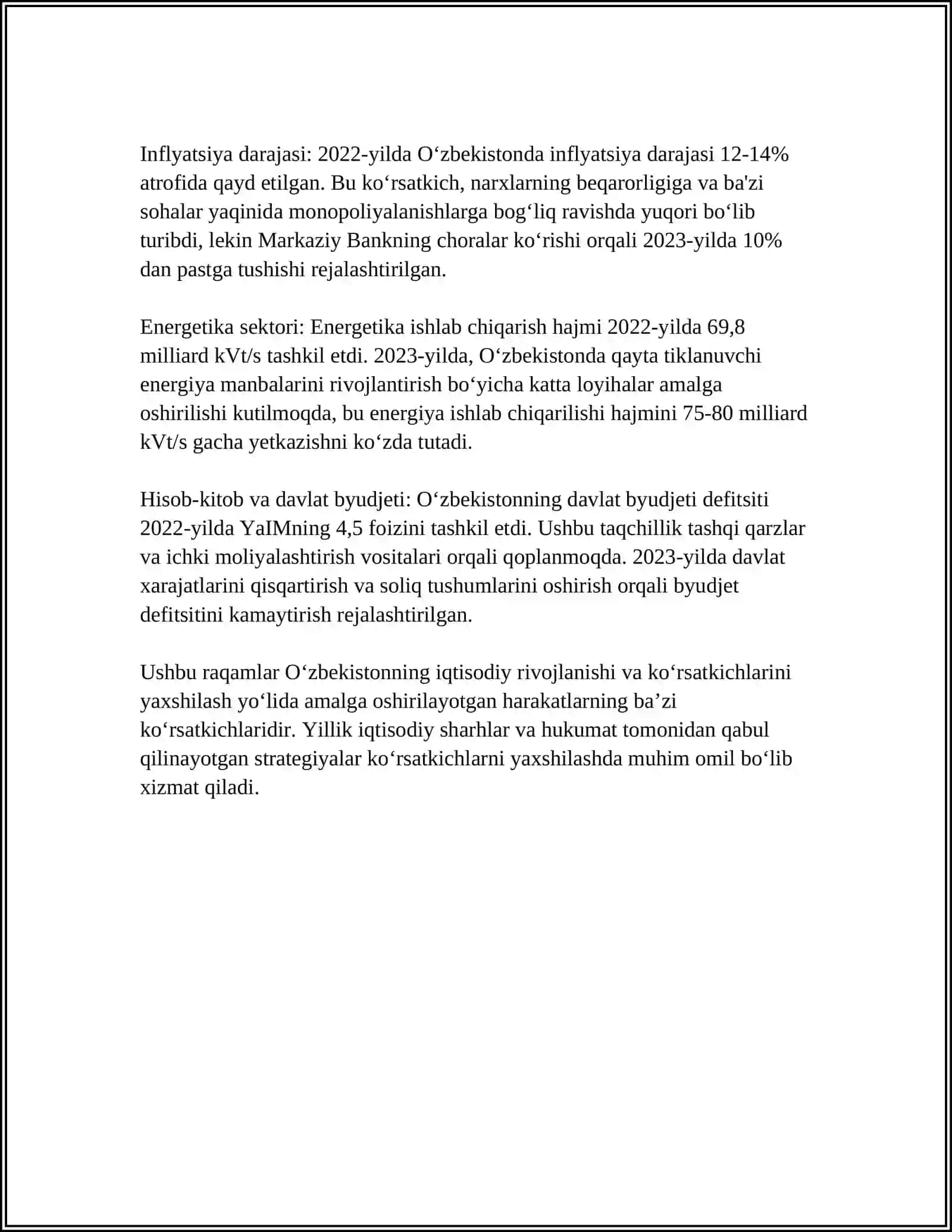 O'ZBEKISTONNING XALQARO REYTINGDAGI KO'RSATKICHLARINI KO'TARISHNING TARIXIY VA SIYOSIY AHAMIYATI 4