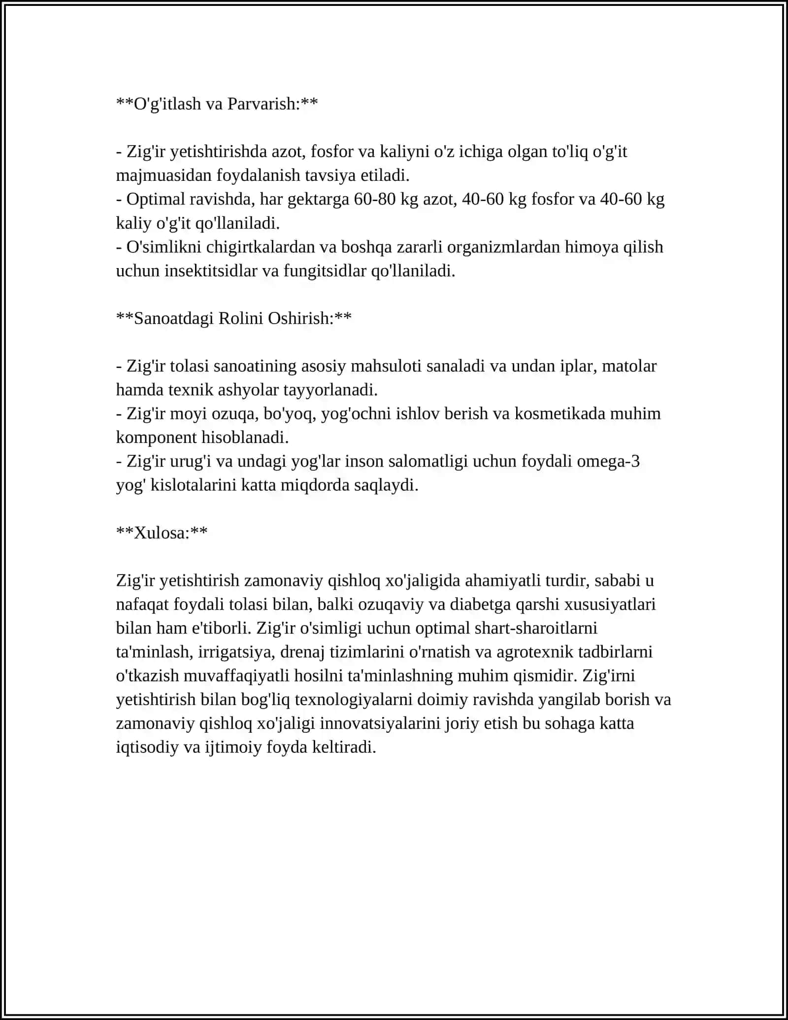 MOYLI ZIGʻIR MARFALOGIYASI VA BIOLOGIYASI YETISHTIRISH TEXNOLOGIYASI 4