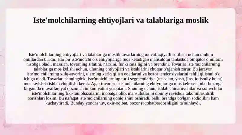 Tovarlarni isteʼmol xususiyatlari 4