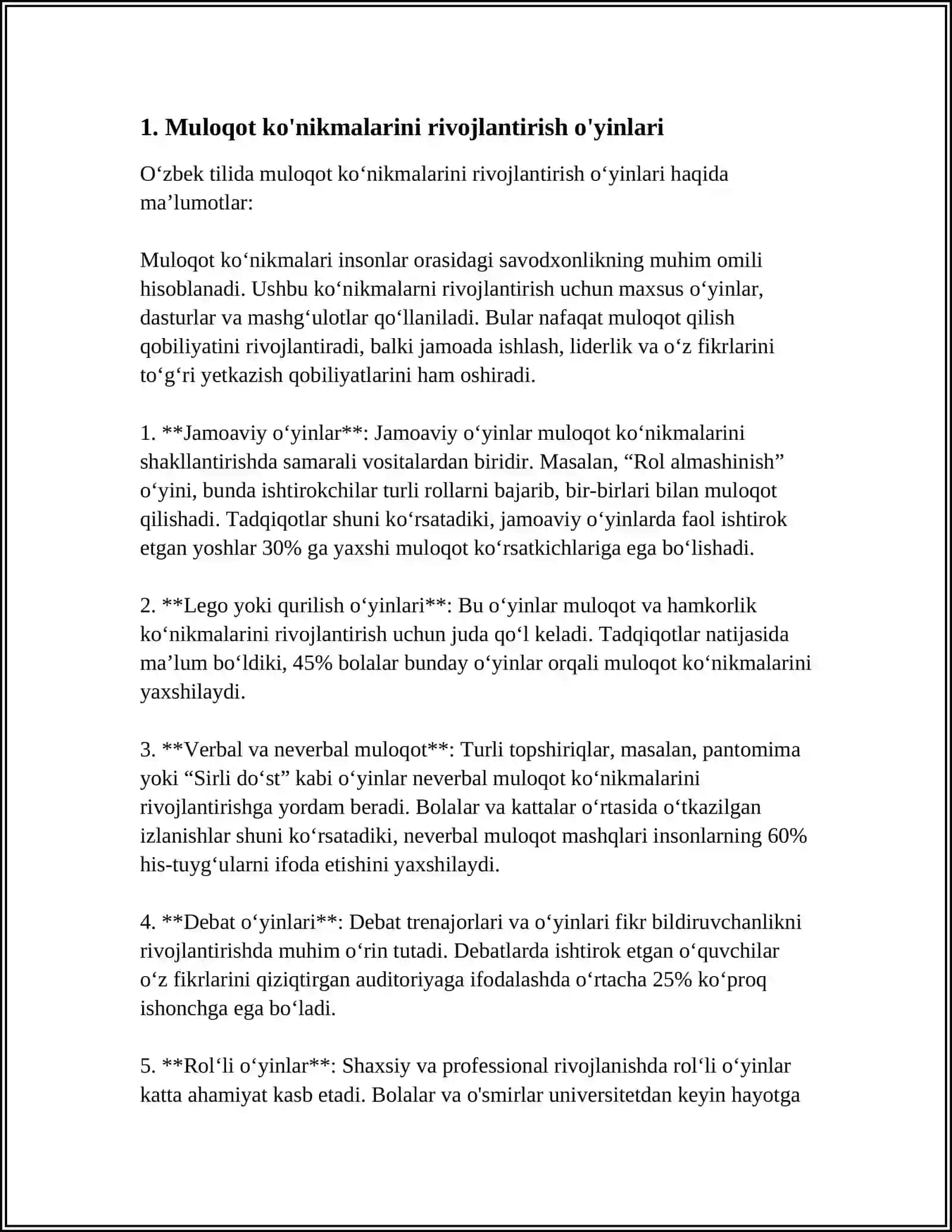 MAKTABGACHA YOSHDAGI BOLALARDA IJTIMOIY KO’NIKMALARNI SHAKLLANTIRISHGA DOIR HARAKATLI YOKI DIDAKTIK O’YINLAR ISHLANMASINI TAYYORLASH 4