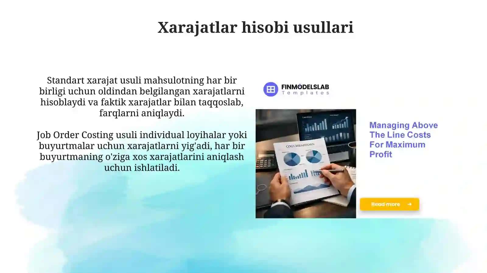 Korxona faoliyati xarajatlarini nazorat qilish va baholash 4