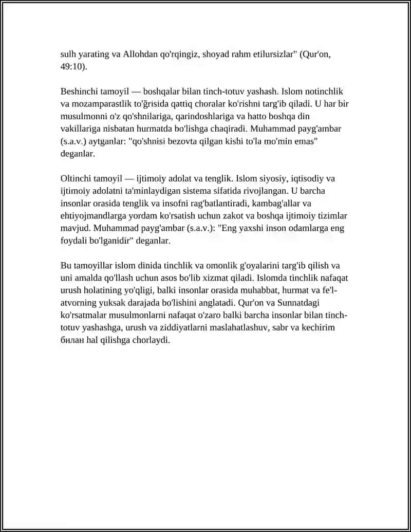 DUNYO DINLARIDA TINCHLIK G'OYASI 4