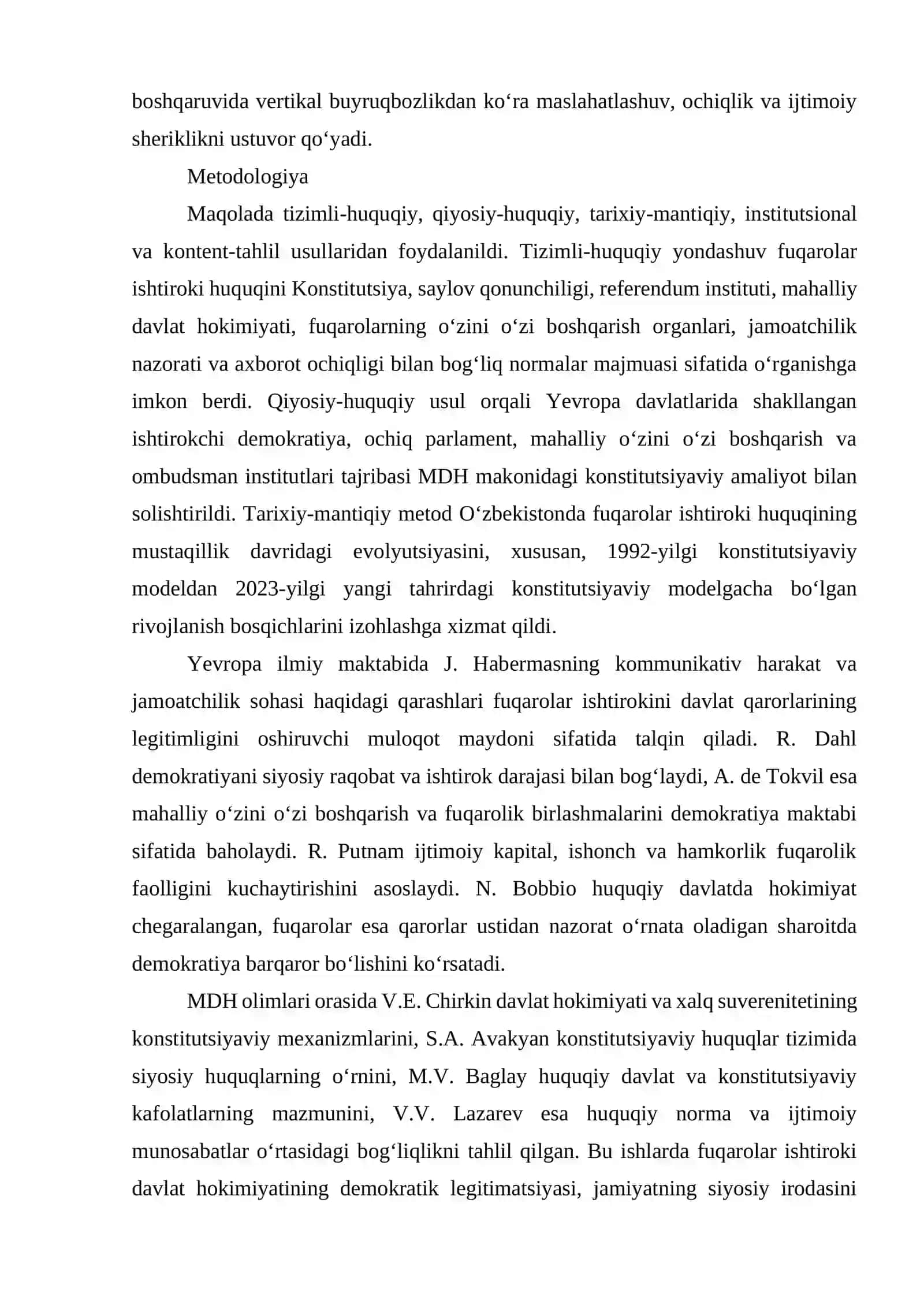 FUQAROLARNING DAVLAT VA JAMIYAT ISHLARIDA ISHTIROK ETISHNING KONSTITUTSIYAVIY ASOSLARI 4