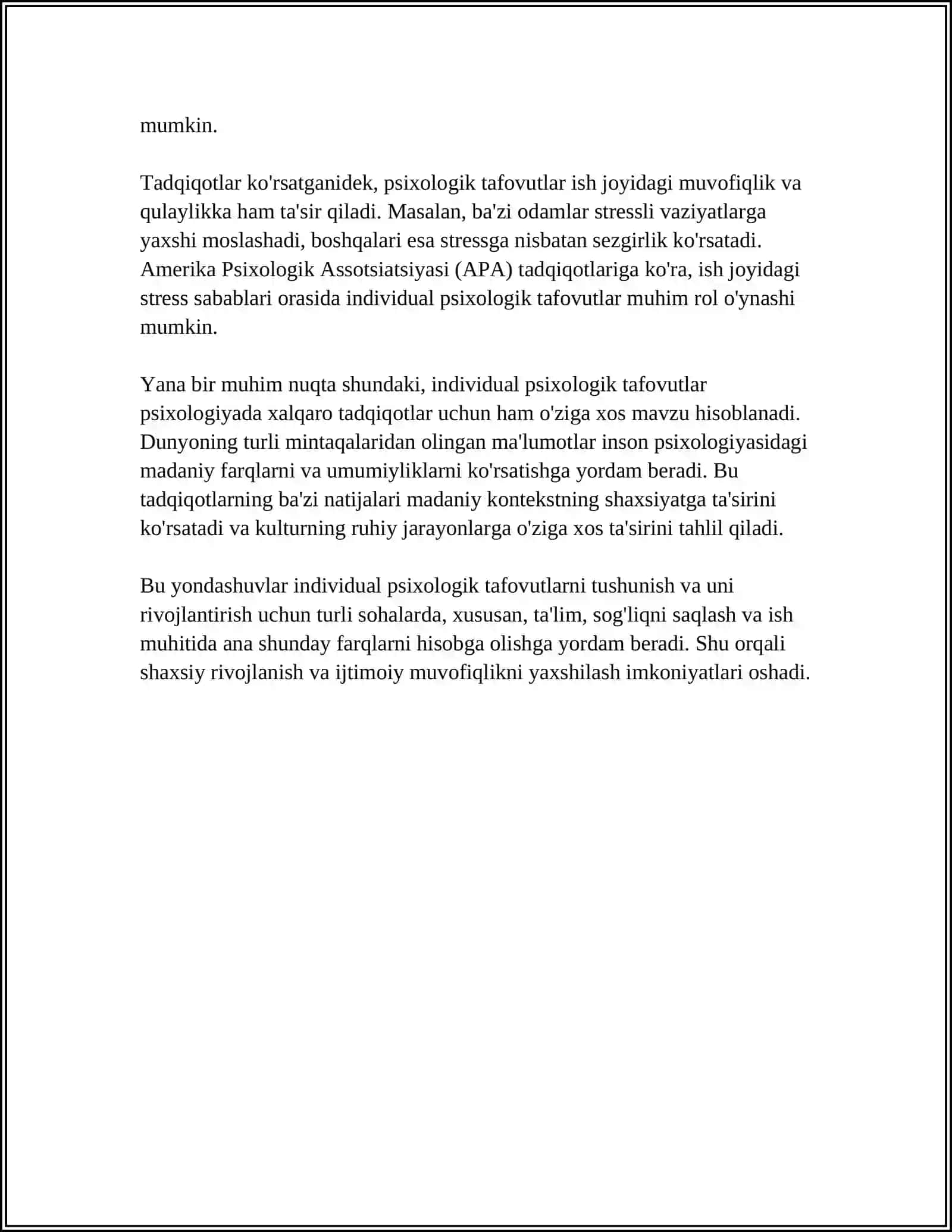 INDIVIDUAL PSIXOLOGIK TAFOVUTLARNING UMUMIY VA MAXSUS NAZARIYASI 4