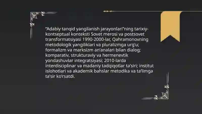 Adabiy tanqid yangilanish jarayonlari 4