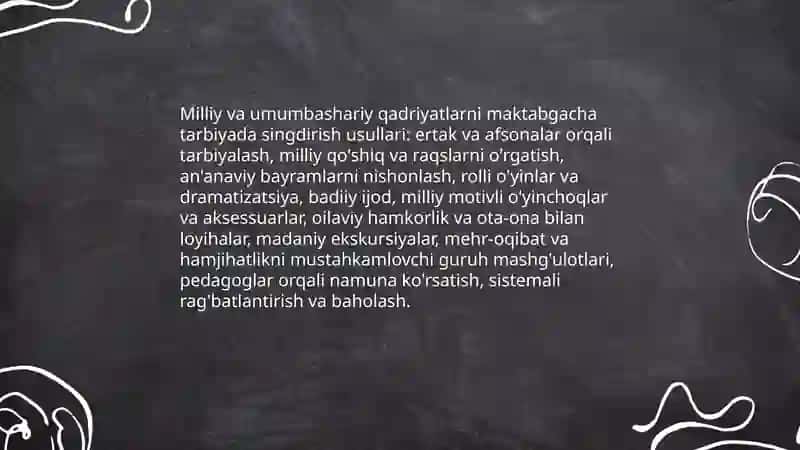 Maktabgacha yoshdagi bolalarning maʼnaviy axloqiy tarbiyasida vatanparvarlik, insonparvarlik his-tuygʻularini shakllantirish 4