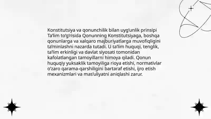 Ta’lim to‘g‘risida” Qonunda belgilangan boshqaruv tamoyillarini tahlili (referat) 4