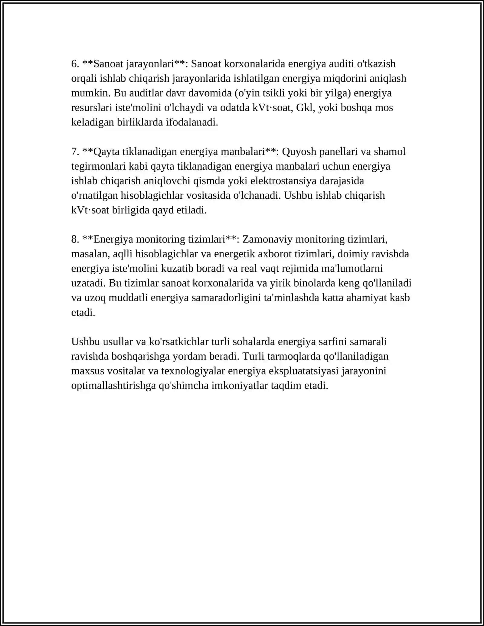 USKUNA VA JIXOZLARNING ISHLASH JARAYONIDA SARF BO’LADIGAN ENЕRGЕTIK SARFLAR 4