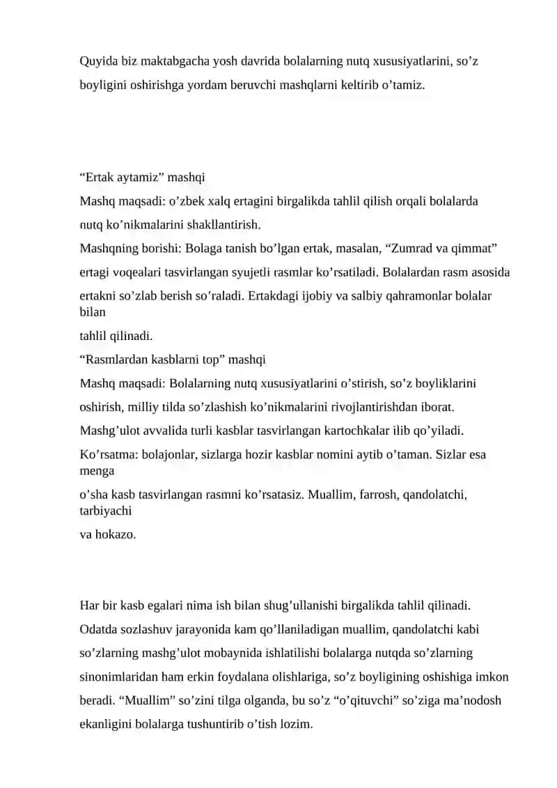 MILLIY O’YINLAR VOSITASIDA MAKTABGACHA YOSHDAGI BOLALARNING MA’NAVIY TASAVVURLARINI SHAKLLANTIRISH 4