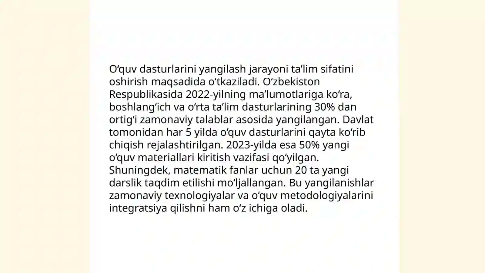 Umumiy o‘rta ta'limni isloh qilishning asosiy yo‘nalishlari 4