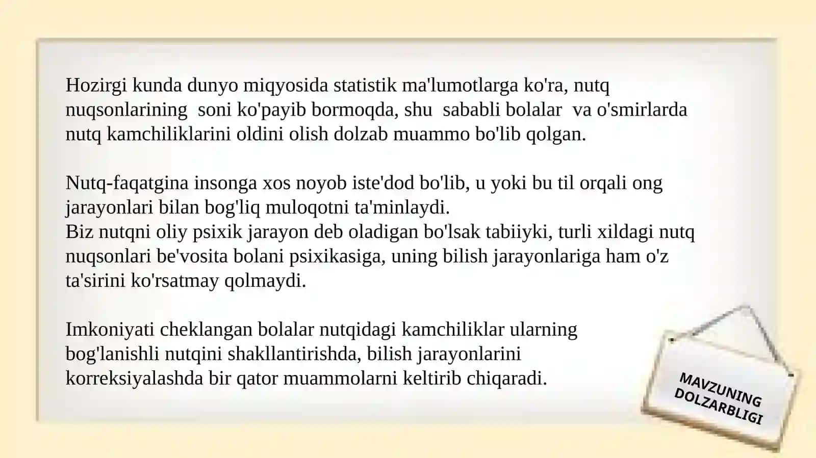Nutq nuqsoniga ega bolalar gnostik jarayonlarini psixologik korreksiya qilish. 4