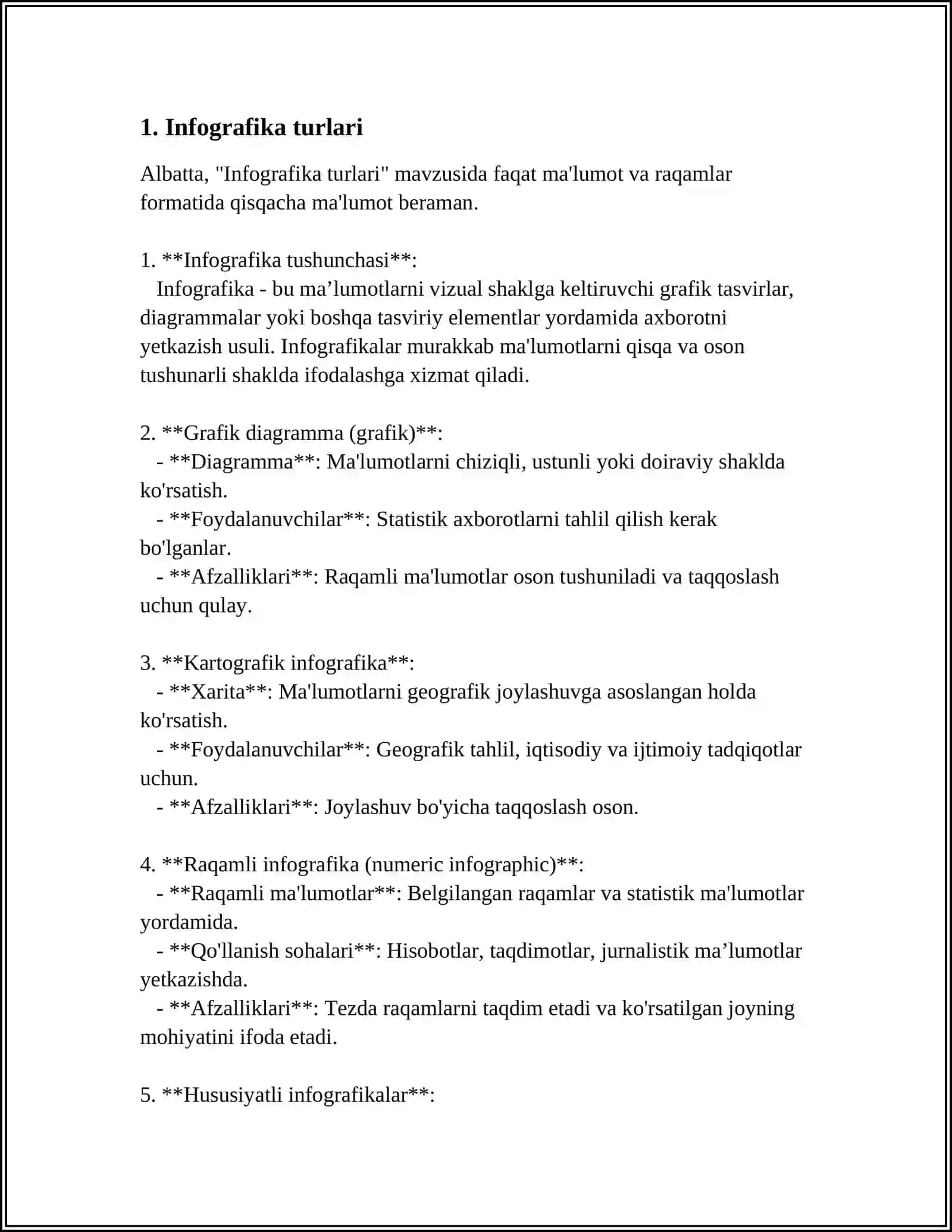INFOGRAFIKA TASNIFI VA UNI YARATUVCHI USKUNALAR 4