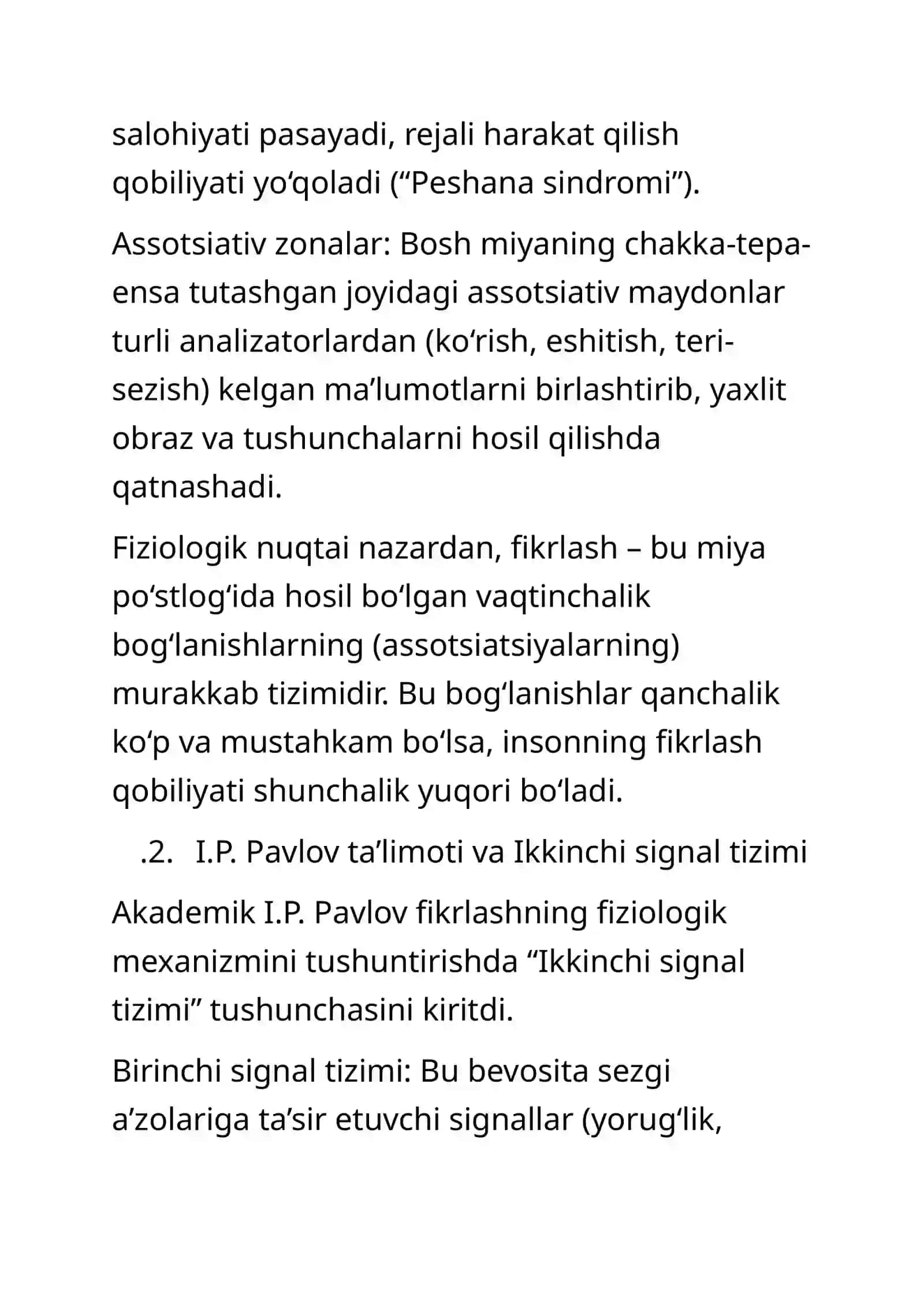 FIKRLASH JARAYONLARI: FIZIOLOGIK MEXANIZMLARI VA TURLARI 4