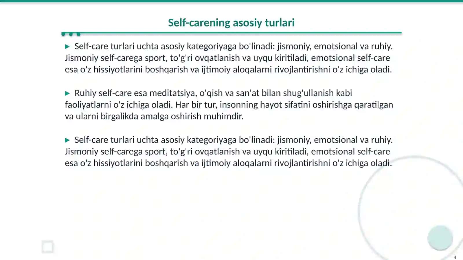 Self-care 4