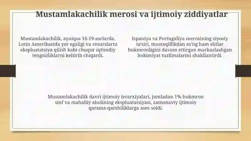 Lotin Amerikasidagi Milliy Ozodlik Harakatlari va Inqilobiy Jarayonlar 4