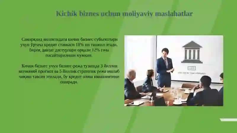 Kichik biznesni rivojlantirishda banklarning ro'li 4