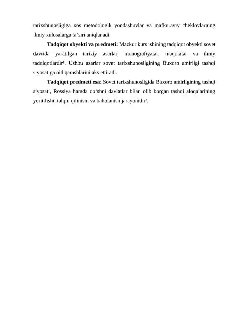 BUXORO AMIRLIGI TASHQI SIYOSAT MASALALARINING O‘RGANILISHI (SOVET DAVRI TARIXSHUNOSLIGIDA) 4