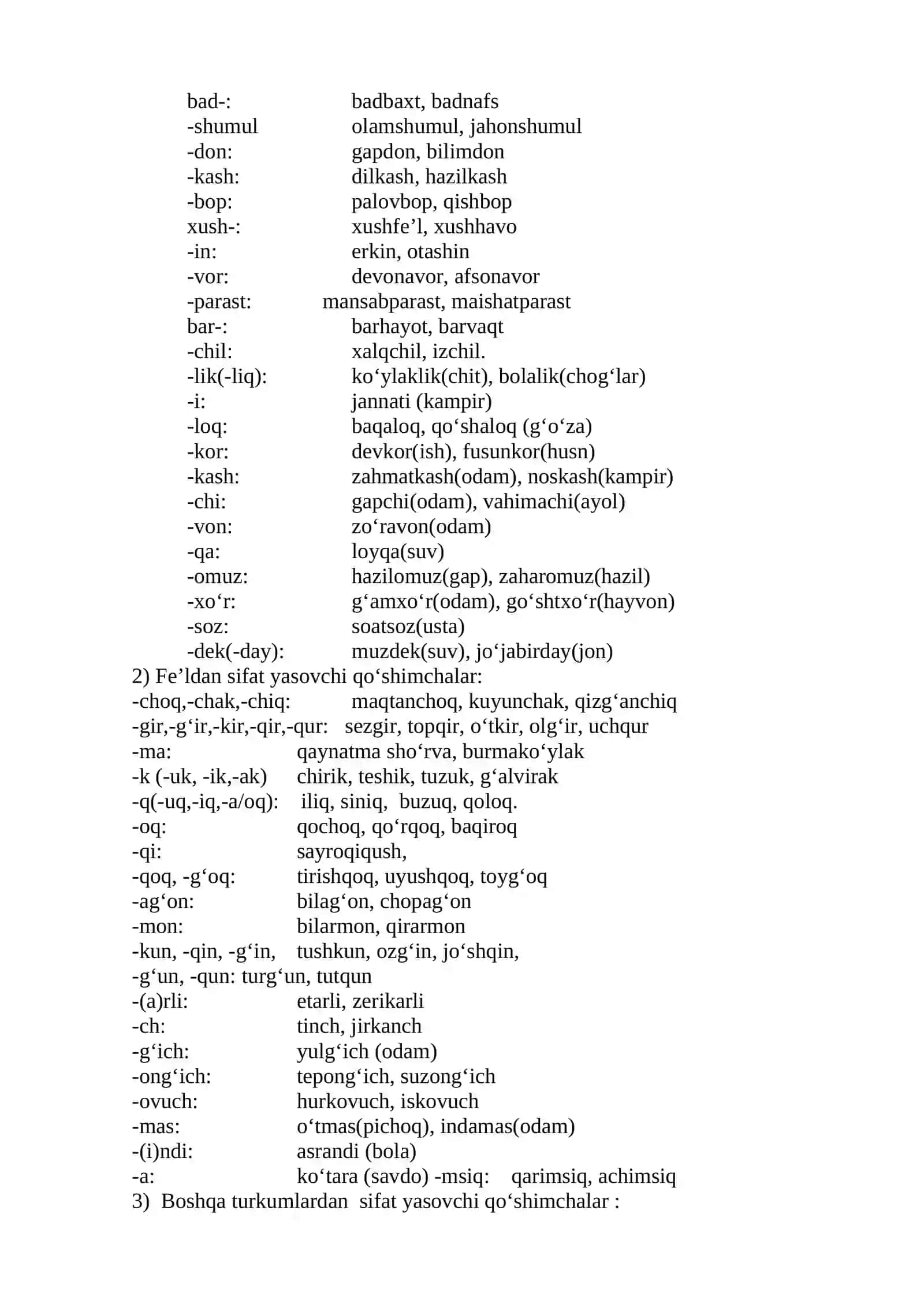 Sifat so’z turkumi, uning leksik-grammatik xususiyatlari 4