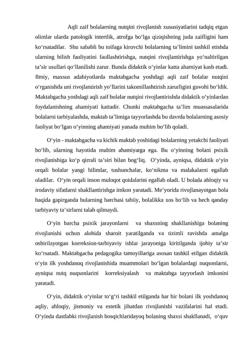 Aqli zaif bolalar bilan tuzatish -pedagogik ish tizimidagi didaktik o’yinlar 4