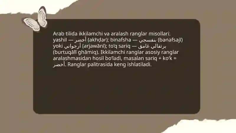 Arab tilida ranglar 4