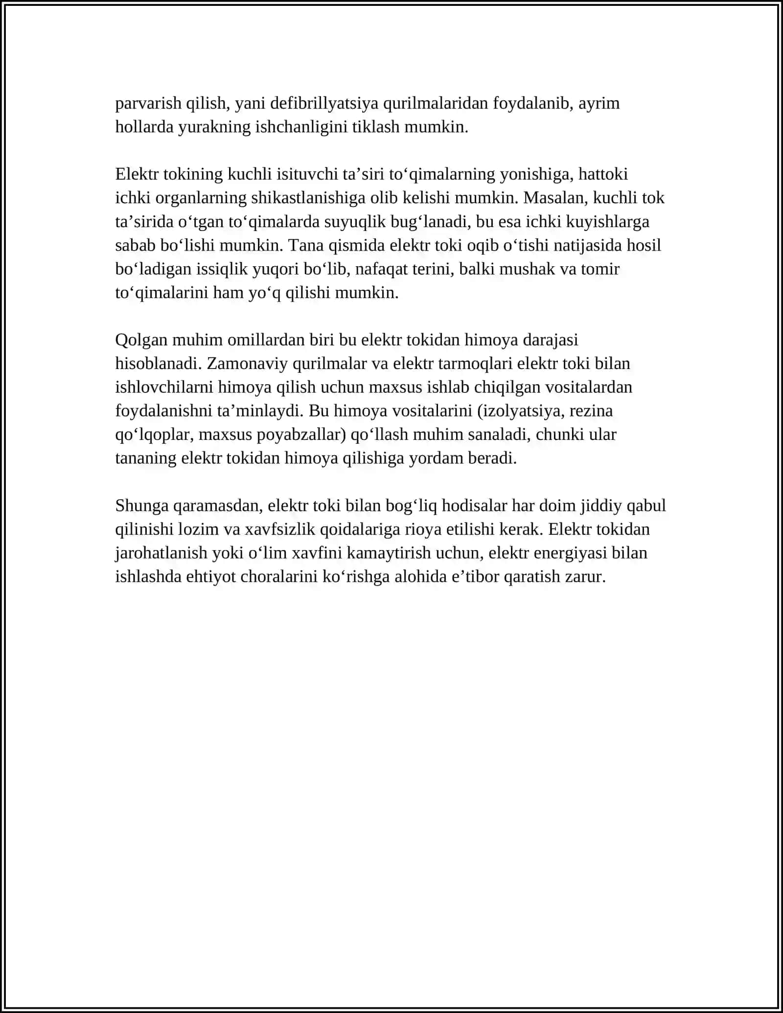Elektr tokining biologik taʼsiri 4