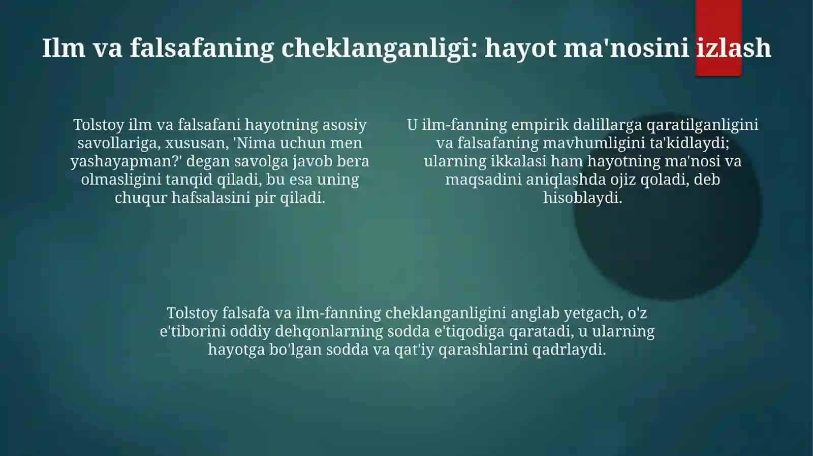 Lev Tolstoyning “Iqrornoma” asaridagi diniy eʼtiqodlarni tahlil etish 4