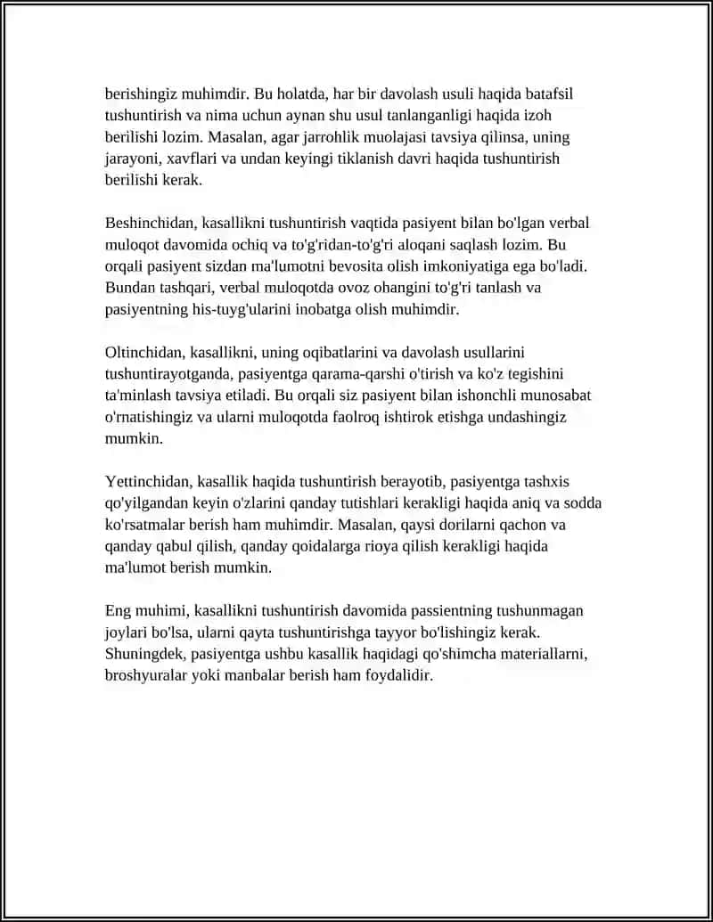 PATSIENT BILAN VERBAL VA NOVERBAL MULOQOT KO'NIKMALARI 4